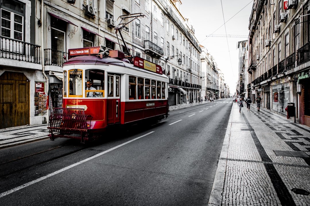 Colorful street scene in Lisbon.